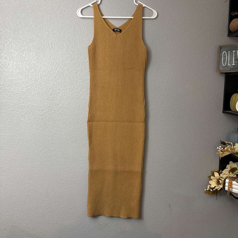 BTFBM adorable tan colored tank sweater dress
